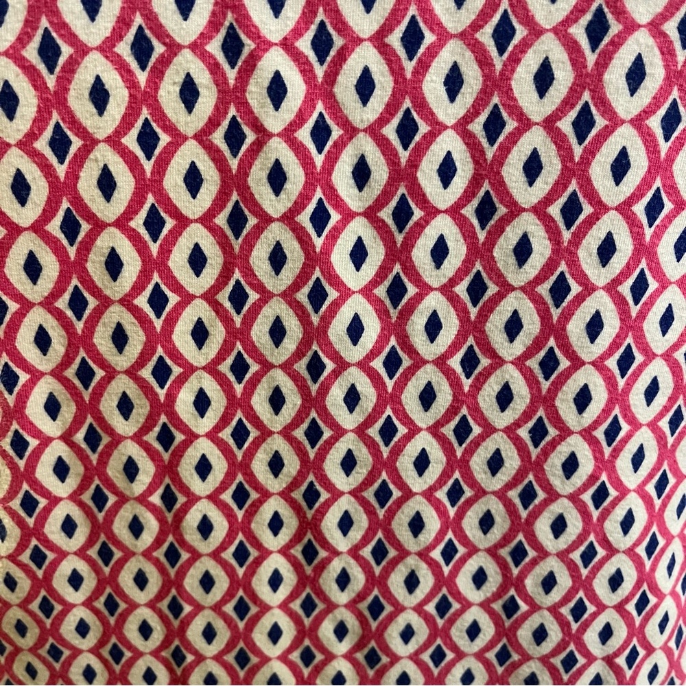 Talbots Geometric Patterned Pink White Women's To… - image 3
